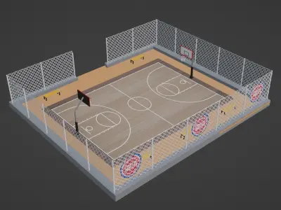 Basketball Stadium - Detroit Pistons Low-poly 3D model