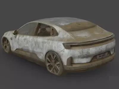 Abandoned Car - Polestar 4 Low-poly 3D model