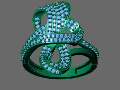 Womens Rings With Stone Ring Ready STL 3DM Models Rings women 3D print model 17