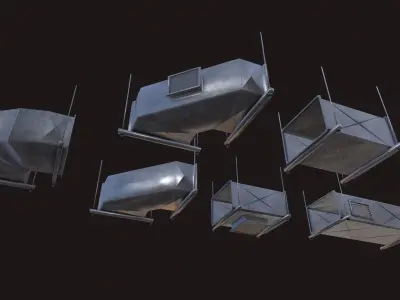 Air Conditioning Ducting  Low-poly 3D model Low-poly 3D model