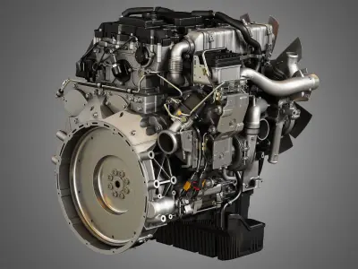  DD5 - OM934 Engines - 4 Cylinder Diesel Engines 2 in 1 3D Model Collection