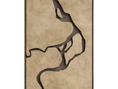 Abstract art relief panel 3D model