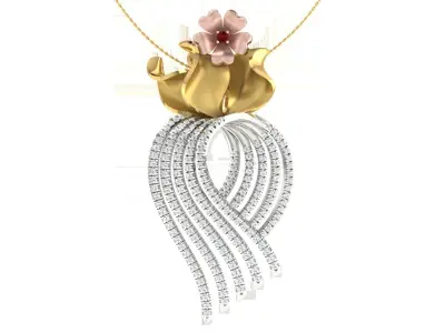 Solitaire Women Pendant 3dm STL OBJ FBX Renders Details 3D print model 6