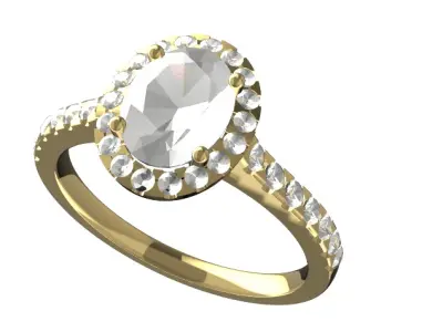 Halo oval ring 8x6 3D print model