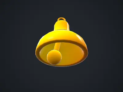 GOLDEN BELL CARTOON STYLIZED Low-poly 3D model