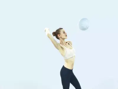 Beauty 17L Jumping Smashing Sports Volleyball Woman Low-poly 3D model