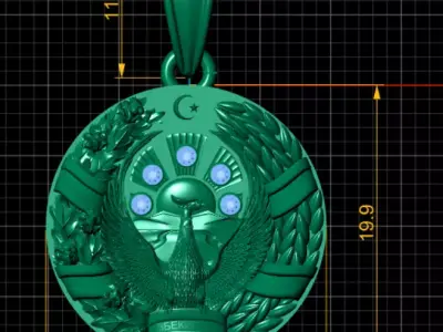 Cute Gold Pendant 3D  3D print model