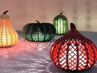 Pumpkin light Harlekin 3D print model