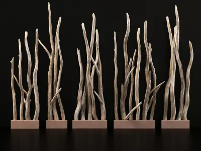 Planter wall branch crooked old n2 3D model