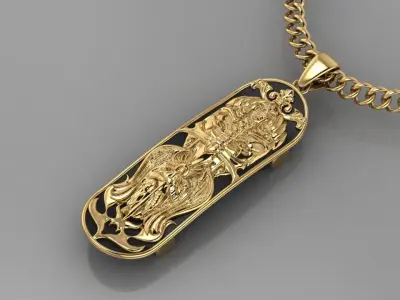 PENDANT SKATEBOARD WARRIOR 3D print model
