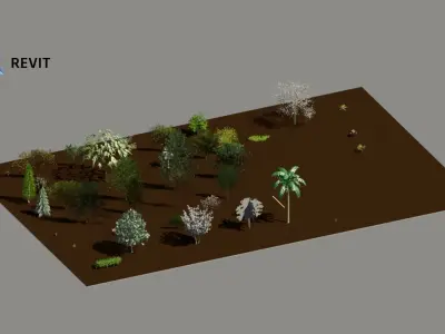 Autodesk Revit Tree Family collection  Free 3D model