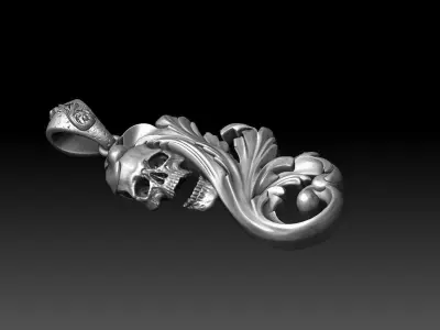 Skull ornamental pendant 3D print model