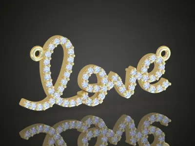 LOVE Pendant model 3D 0218 printable model 3D print model