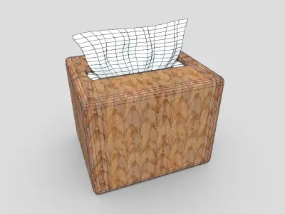 Tissue Box 5 Low-poly 3D model