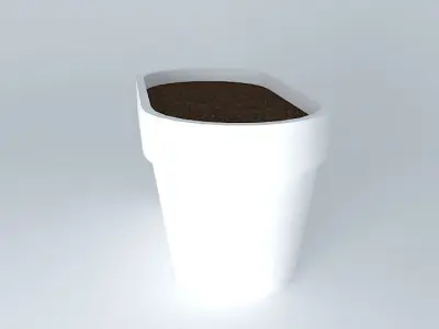 Oval pot with  rim Free 3D model