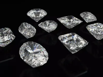Diamond Cuts Low-poly 3D model