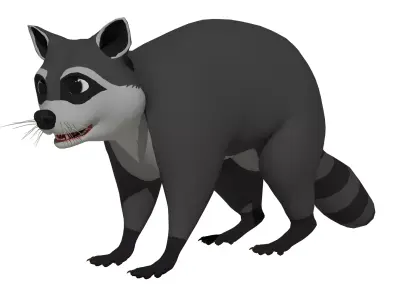 Cartoon Raccoon Low-poly 3D model buy
