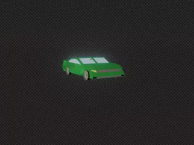 Basic Non-Model Green Sports Car Low-poly 3D model