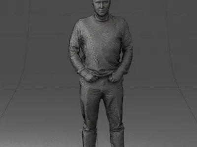 Man in gray sweater 0615 3D model