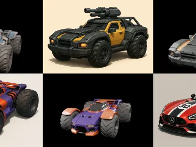 Gt one Car bundle 8 pack 100 glb 3D model