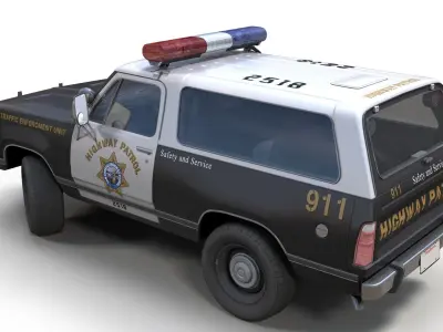 Offroad police car Low-poly 3D model