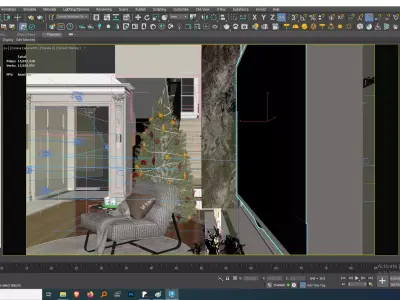 Cozy Christmas Living Room Scene 3D Model 3D model
