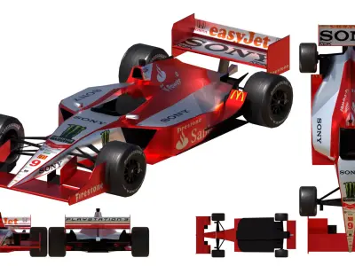 Formula 1 honda indy car Low-poly 3D model