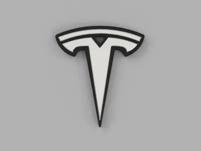 TESLA Logo Keychain - Ready to 3D Print 3D print model