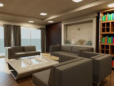 Escena sala moderna minimalista 3D model