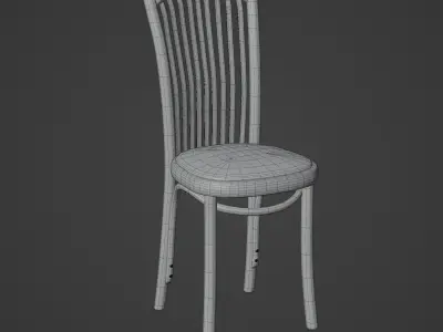 Orange chair Low-poly 3D model