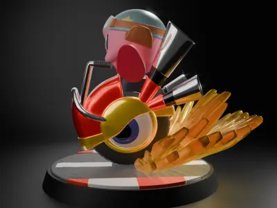 Kirby and Wheelie 3D print model