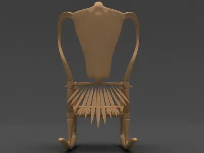 Roking chair Low-poly 3D model