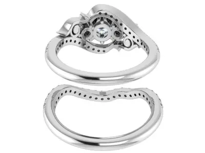 3 Stone Ring With Band 2519 3D print model