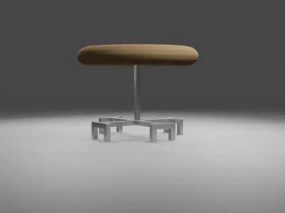 Table stool with circular base Free 3D model