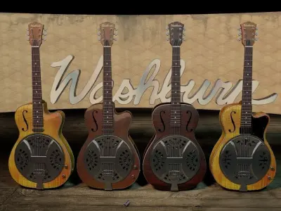 Washburn Resonator guitar 3D model