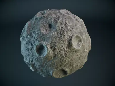Cartoon Moon PBR Low-poly 3D model