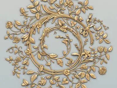 Carved decor central 036 3D model