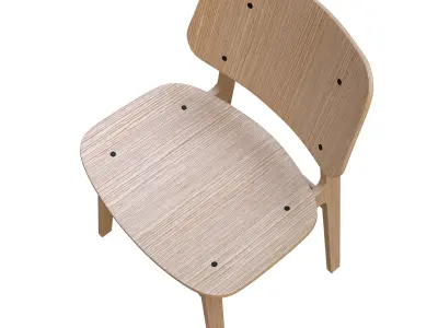 Modern Design Wood Chair High Poly 3D model