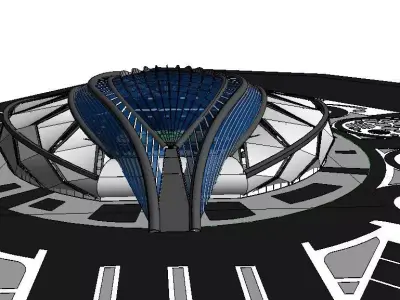 Sports stadium  compelete revit project 3D model