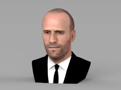 Jason Statham bust ready for full color 3D printing 3D print model