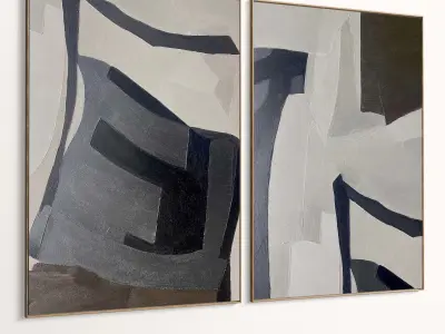 Plaster Two Photo Frame 512 Low-poly 3D model