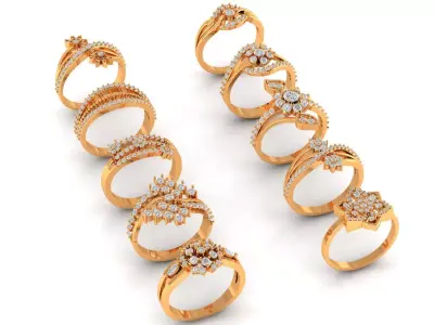 Diamond ring 3D print model 77