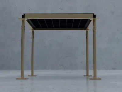 3D Raised Perforated Panel with pedestal and stringer Model 3D model