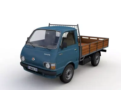 Toyota Hiace Pickup Truck 1977 Wood box 3D model