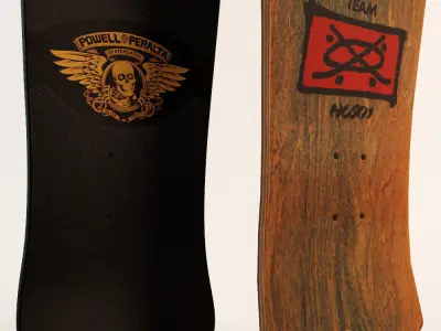 Two Classic Skateboard Decks 3D model