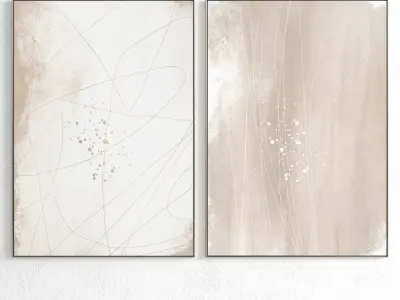 Plaster Two Photo Frame 312 Low-poly 3D model