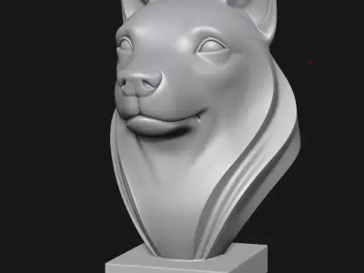 Dog sculpture 3D print model 12