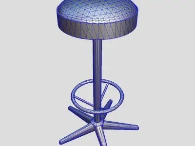 Stool 4 bar Low-poly 3D model