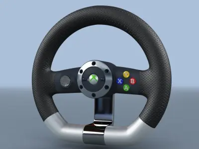 TKs Microsoft XBox 360 Racing Wheel Low-poly 3D model