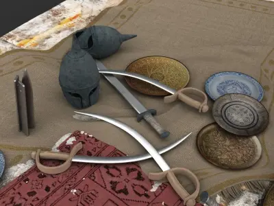 Metals set of weapons 3D model